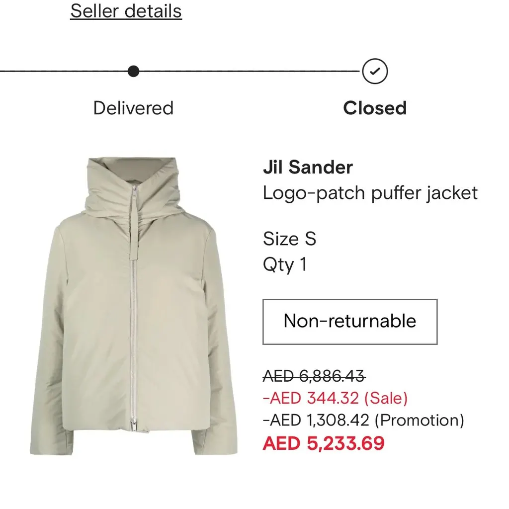 Jil Sander Puffy jacket Khaki Leather Never worn - Box View