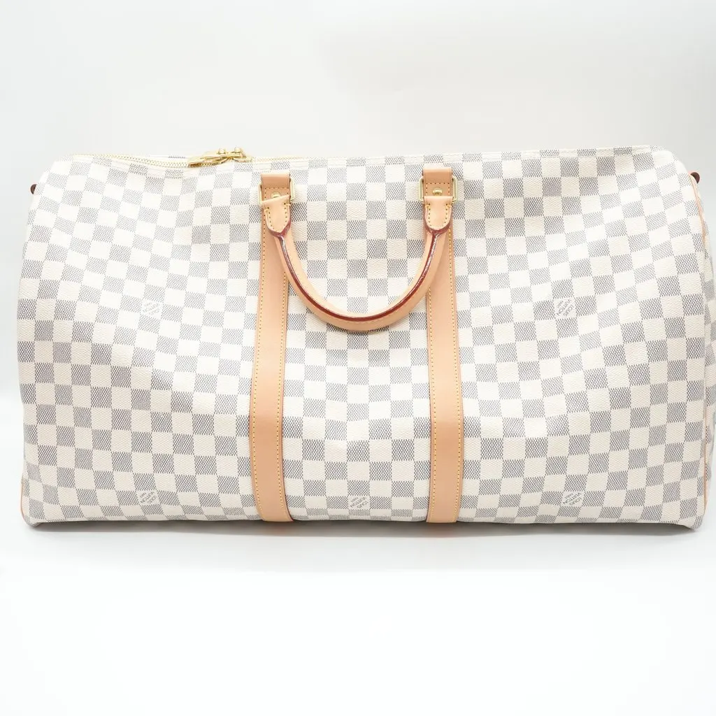 Louis Vuitton Keepall Bandouliere 55 Beige Plastic Very good - Back View