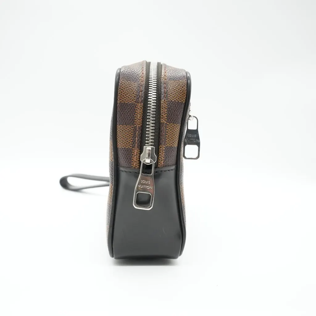 Louis Vuitton Kasai Clutch Damier Ebene Brown Canvas Good - Box View
