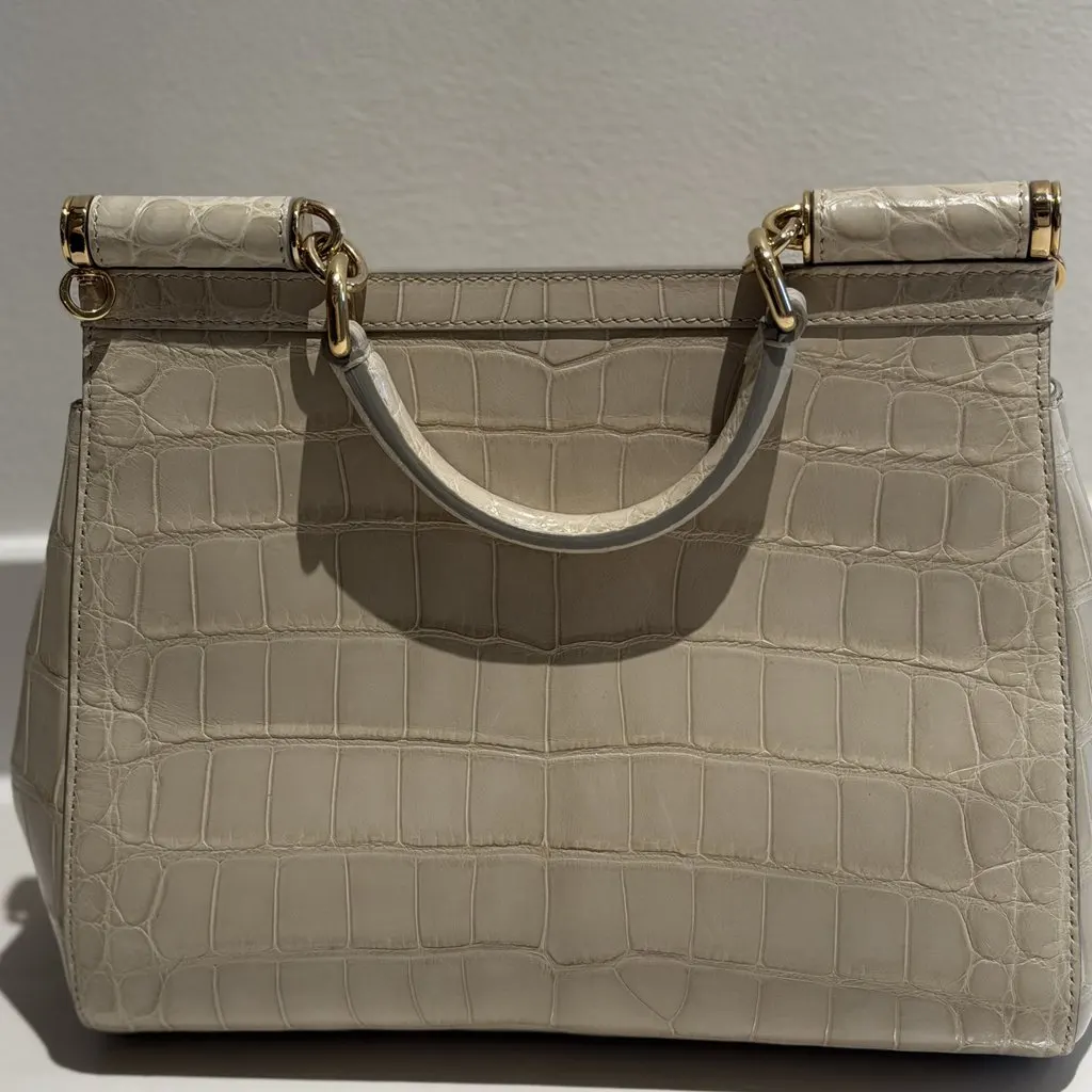 Dolce & Gabbana Sicily Ecru Leather Very good - Back View