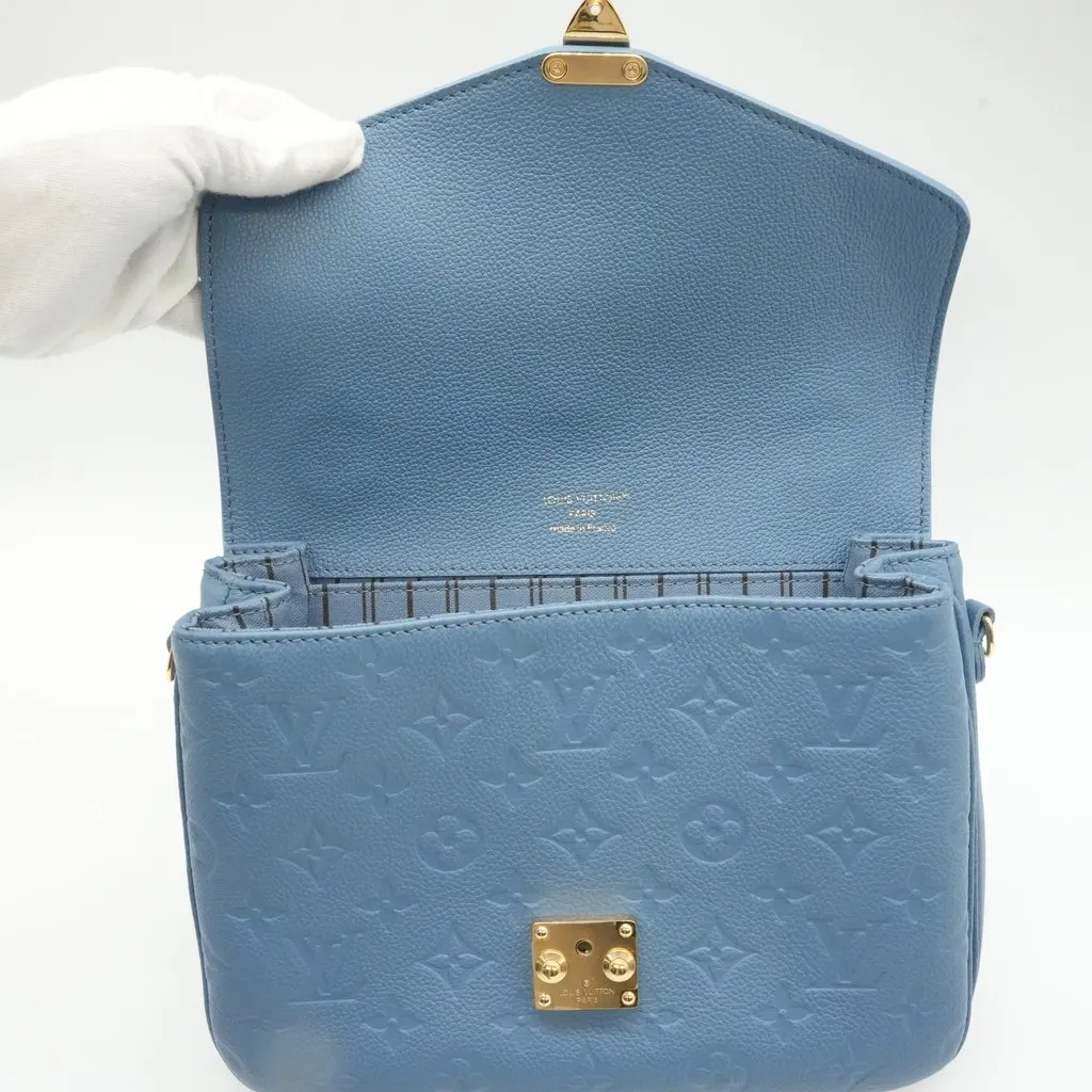 Louis Vuitton Pochette Metis Blue Jean Monogram Empreinte Leather Blue Leather Very good - Box View
