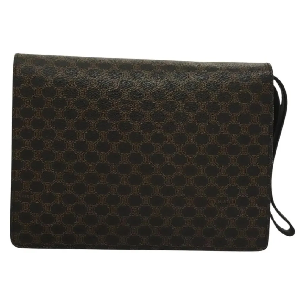 Celine Clutch Black Leather Good - Back View