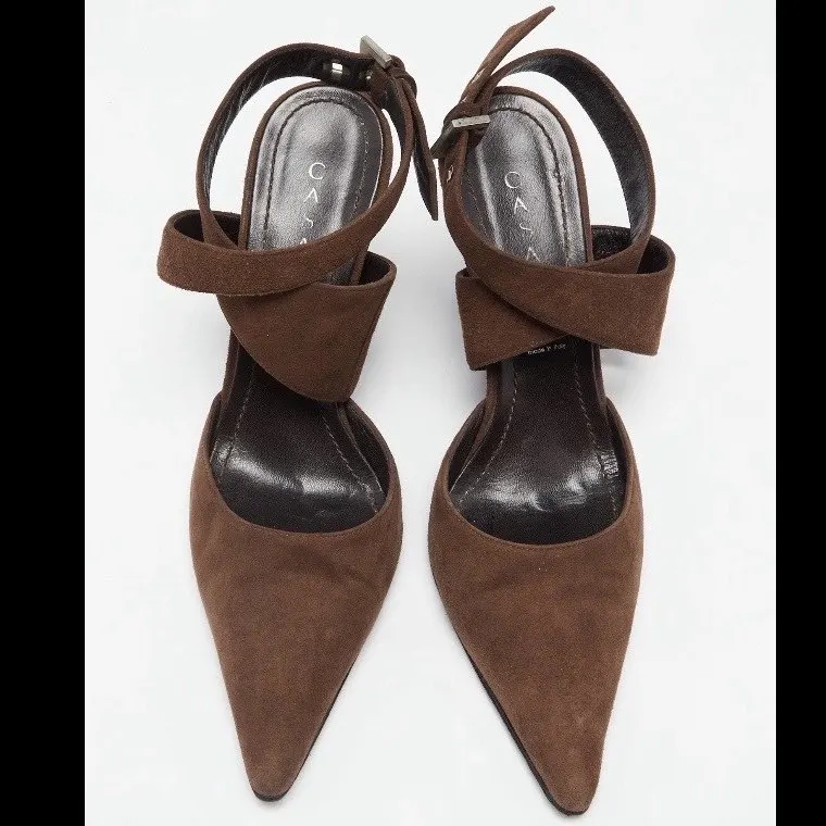 Casadei Suede Mary Jane Brown Suede Good - Back View