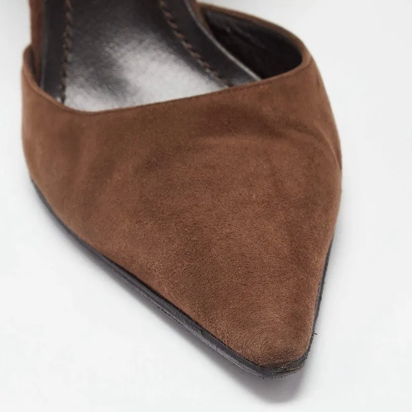 Casadei Suede Mary Jane Brown Suede Good - Box View