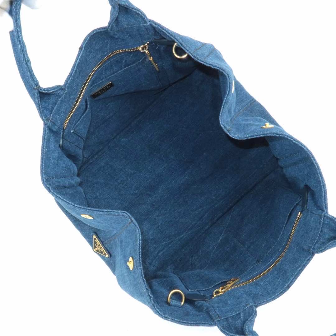 Prada Canapa Denim Tote Bag - Image 6