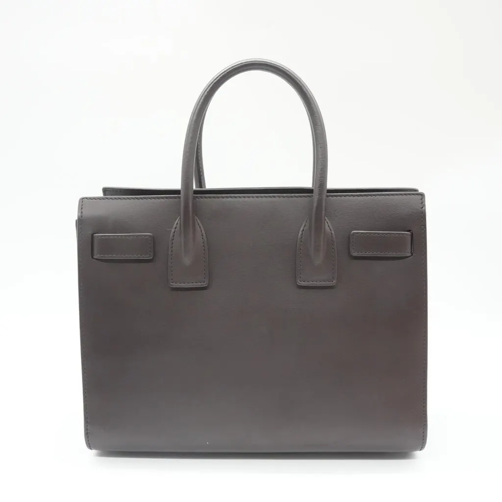 Saint Laurent Sac du Jour Brown Burgundy Leather Good - Back View