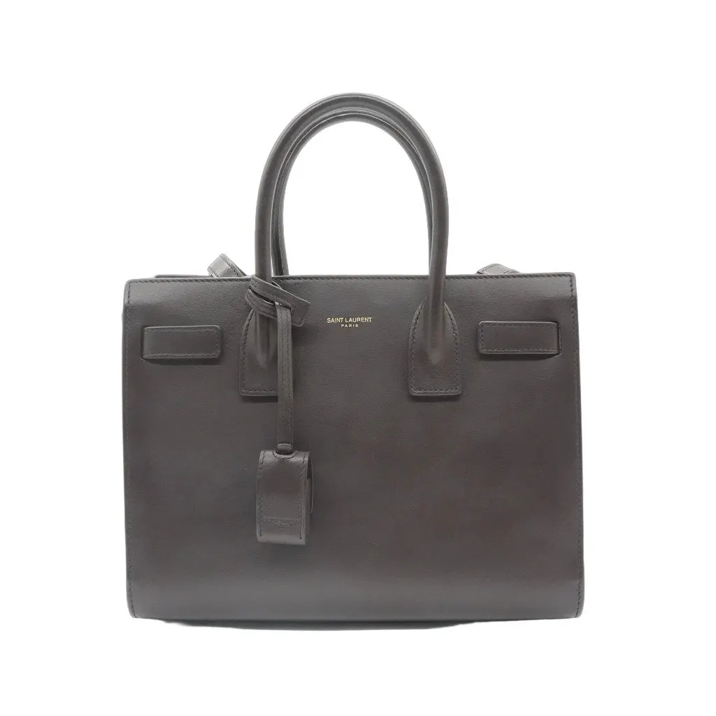 Saint Laurent Sac du Jour Brown Burgundy Leather Good - Front View
