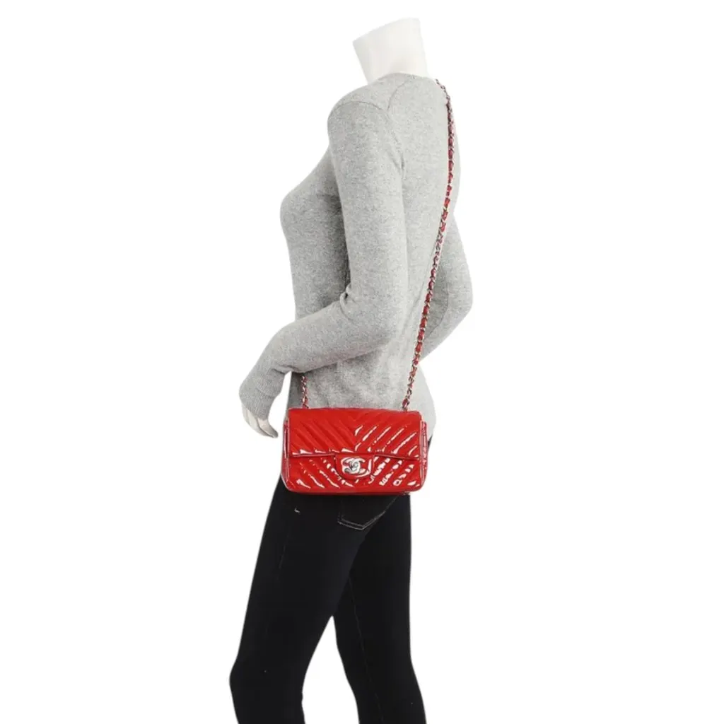 Chanel Timeless/Classique Red Leather Good - Back View