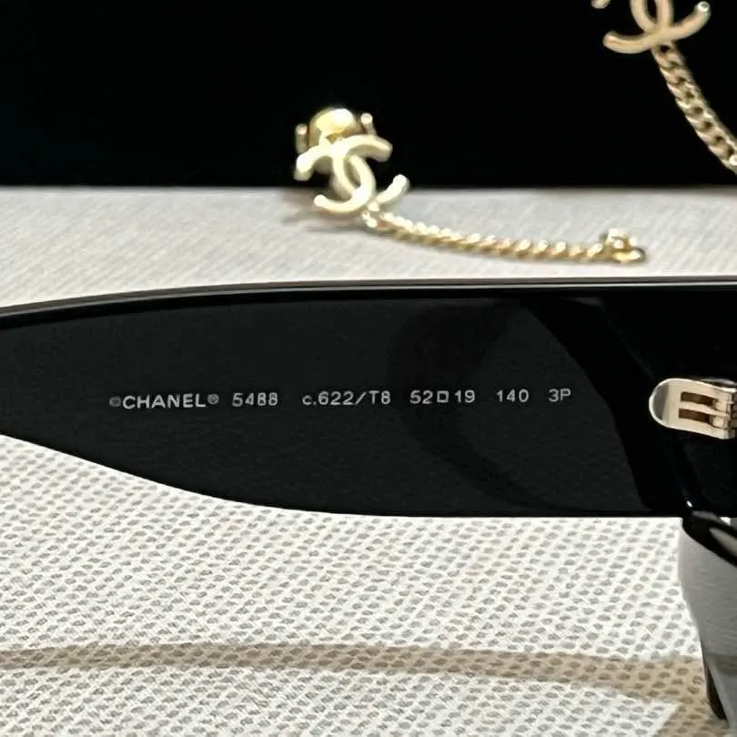Chanel Rectangle Black Acetate Plastic Very good - Back View