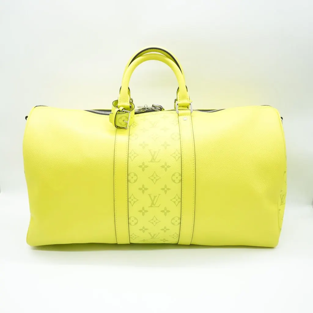 Louis Vuitton Keepall Bandouliere 50 Neon Green Canvas Very good - Back View