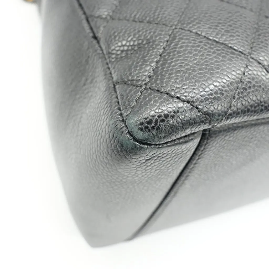 Chanel Grand Shopping Tote Black Leather Gold Hardwear Black Leather Good - Box View
