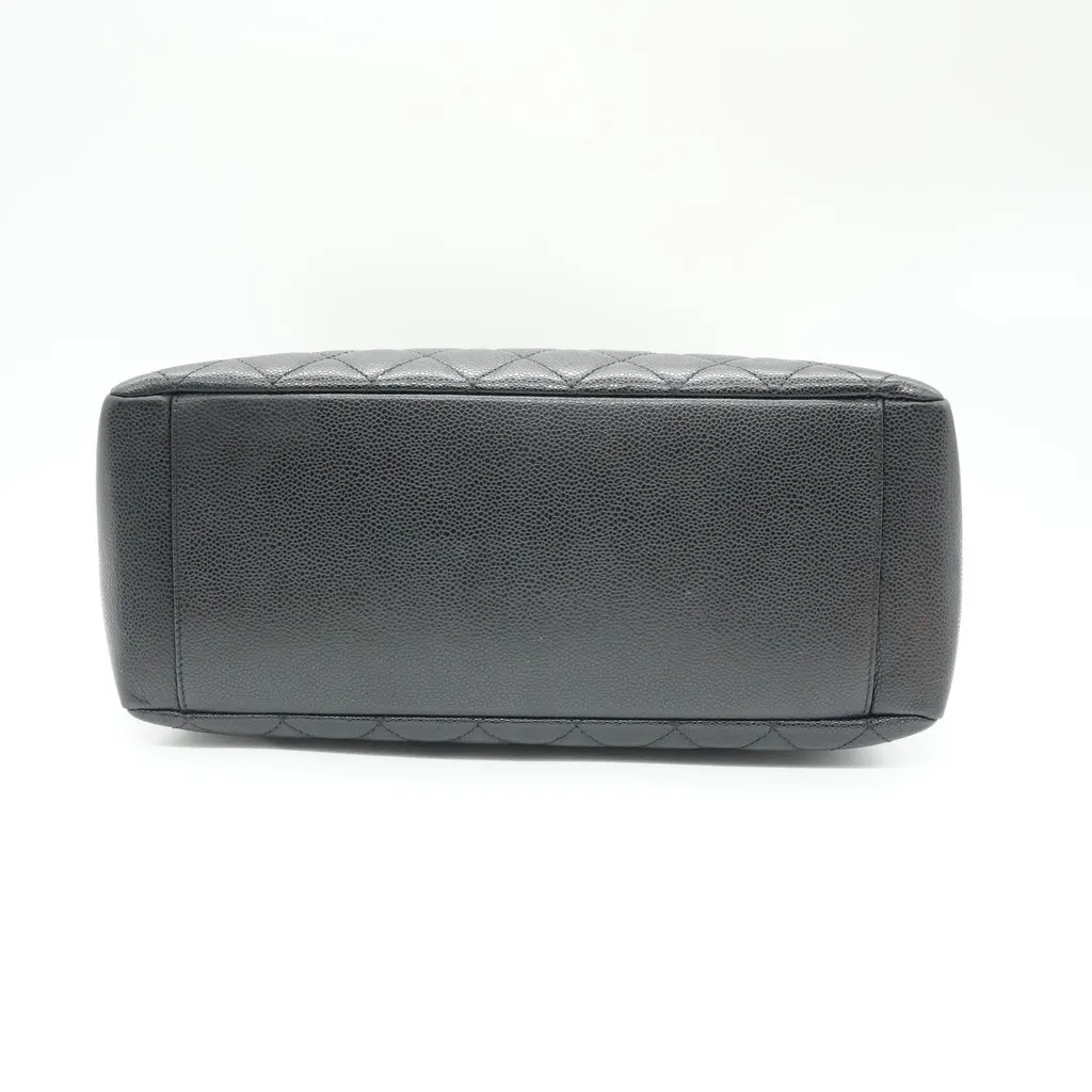 Chanel Grand Shopping Tote Black Leather Gold Hardwear Black Leather Good - Inside View