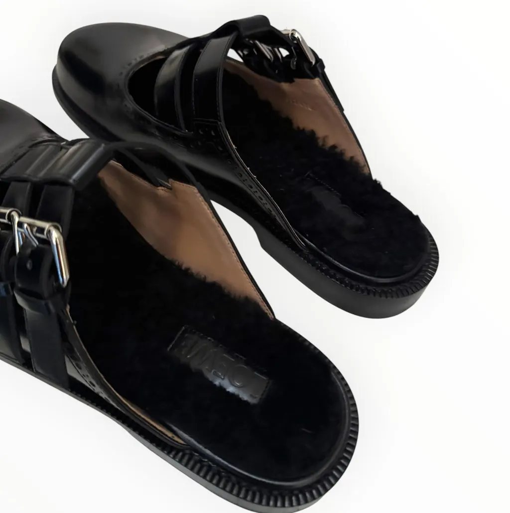 Loewe Loewe Mules Mary Jane Black Leather Never worn, with tag - Back View