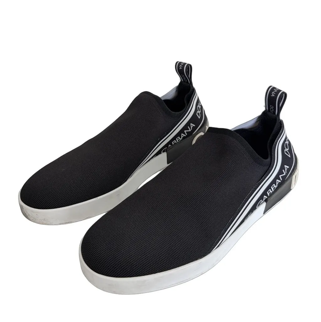 Dolce & Gabbana Dolce&Gabbana Sorrento Slip-On Sneakers Black Polyester Very good - Front View