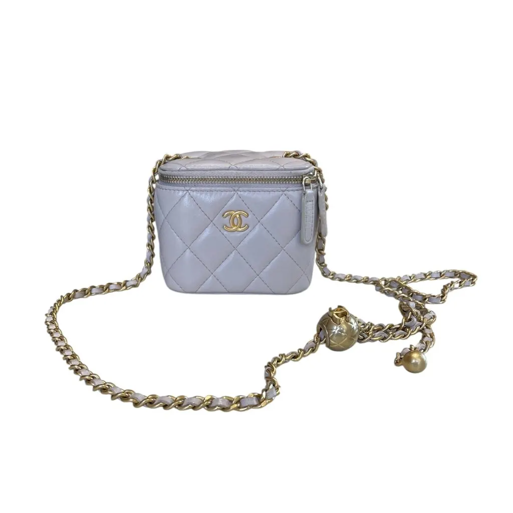 Chanel Mini Vanity Purple Leather Very good - Inside View