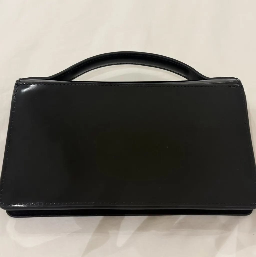 Furla Structured top-handle bag in black leather MultiColor Leather Very good - Back View