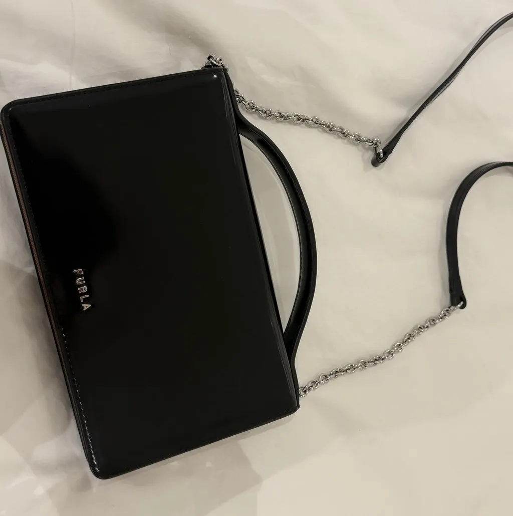 Furla Structured top-handle bag in black leather MultiColor Leather Very good - Box View