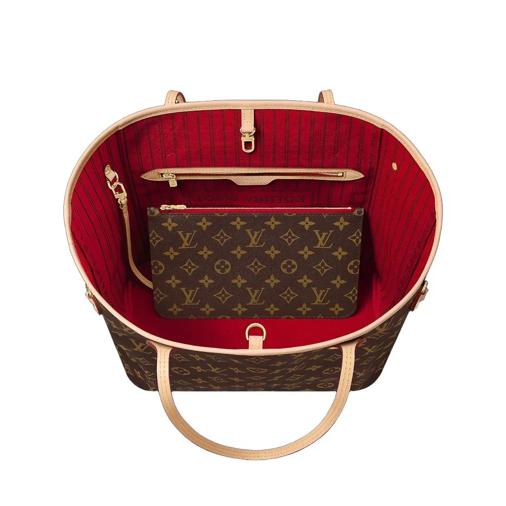 Louis Vuitton Neverfull MM Brown Canvas Never worn, with tag - Model View