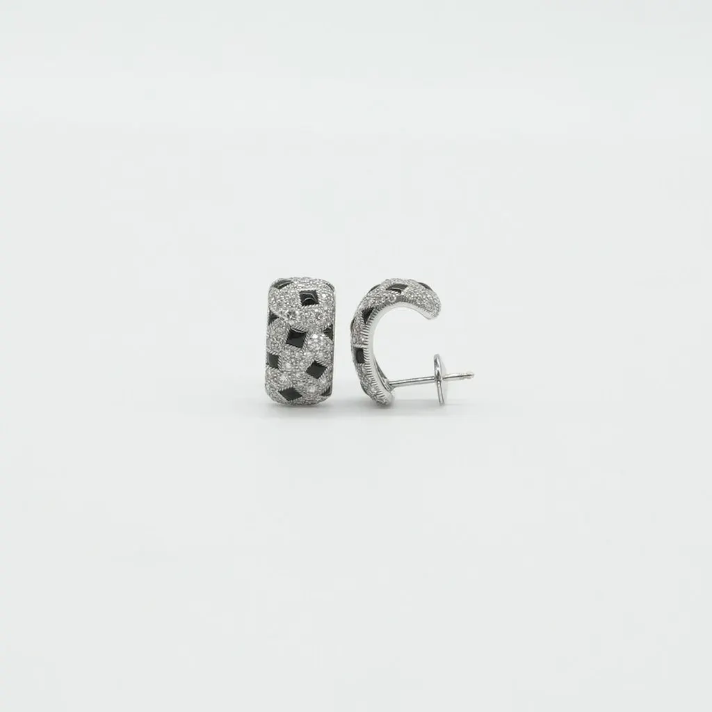 Cartier Panthere De Cartier Earrings White White Gold Good - Back View