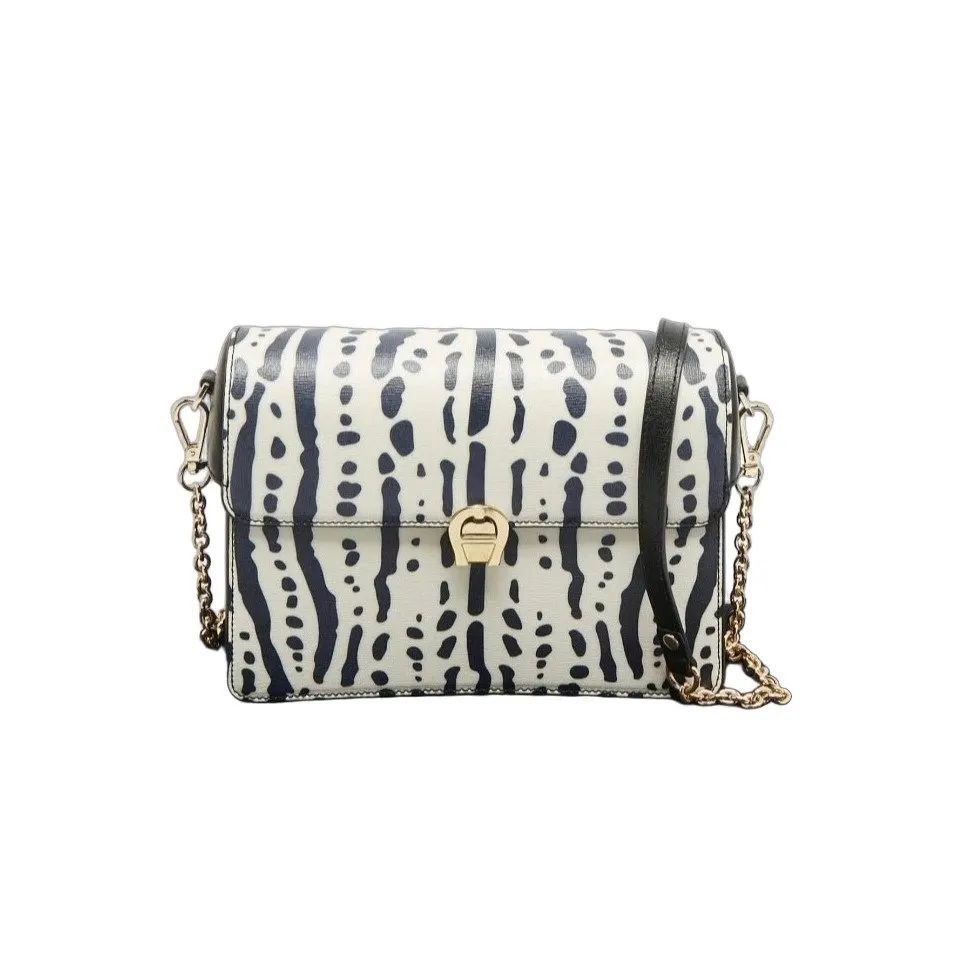 Aigner Genoveva Black And White Leather