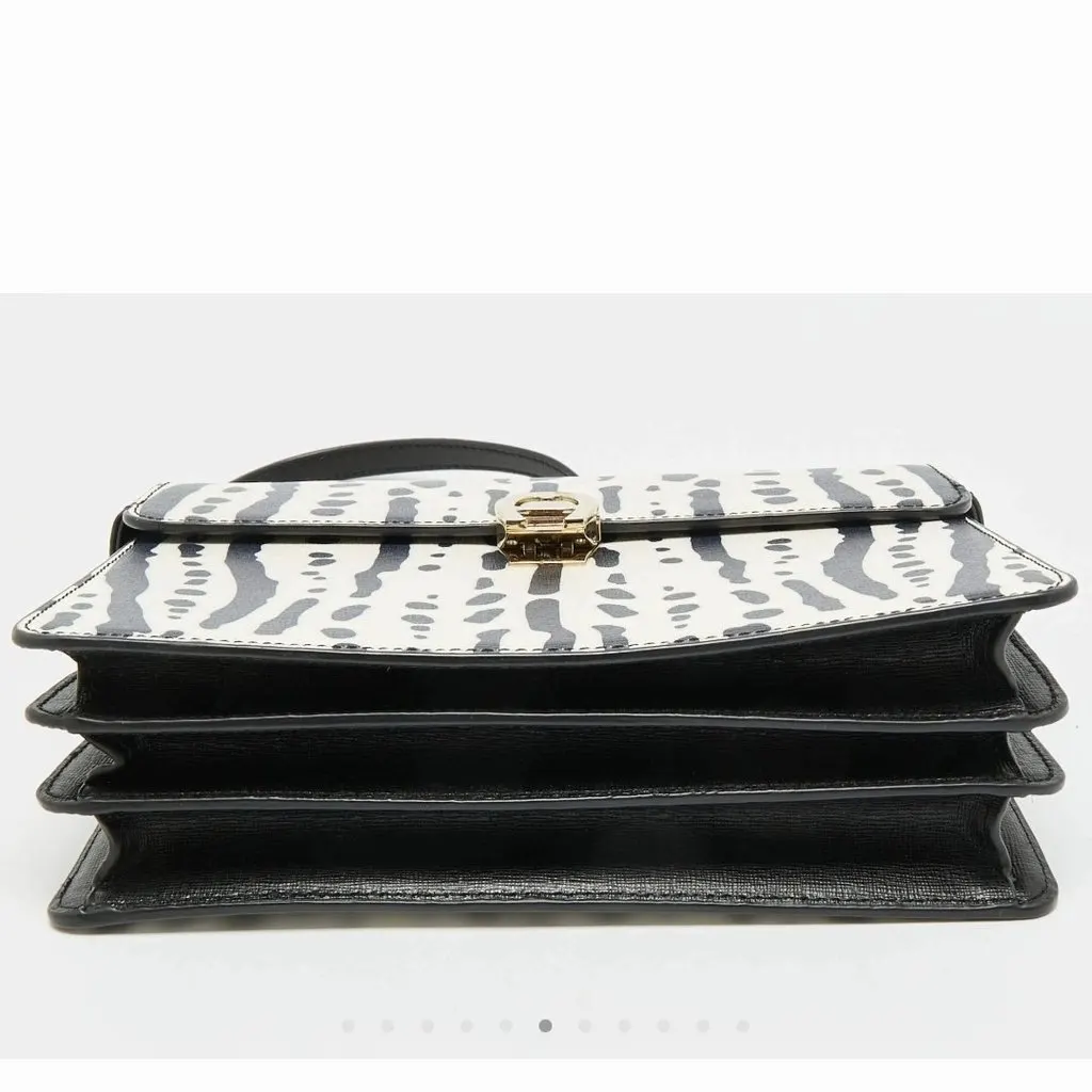 Aigner Genoveva Black And White Leather Black Leather Very good - Inside View