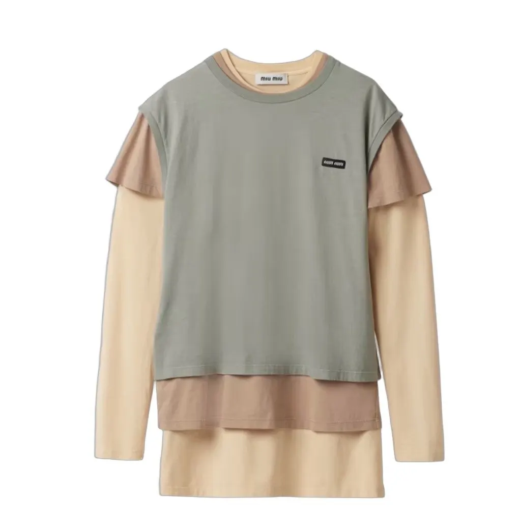 Miu Miu 3-in-1 Stacked Long Sleeve MultiColor Never worn - Front View