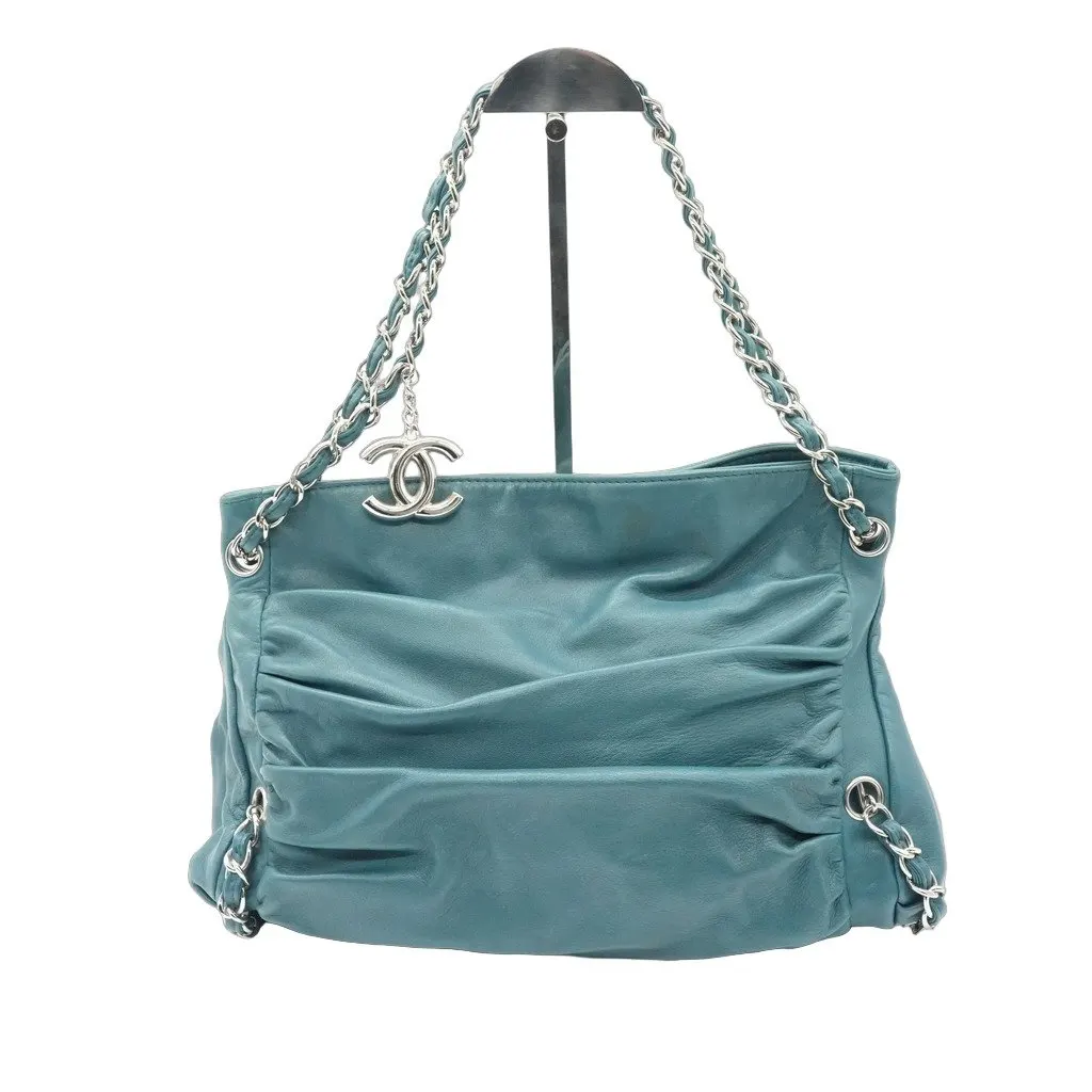 Chanel Sharpei Small Tote Teal