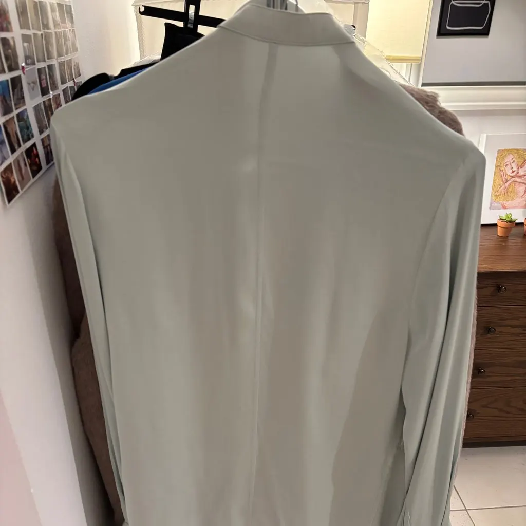 Jil Sander Blouse Turquoise Silk Never worn - Back View
