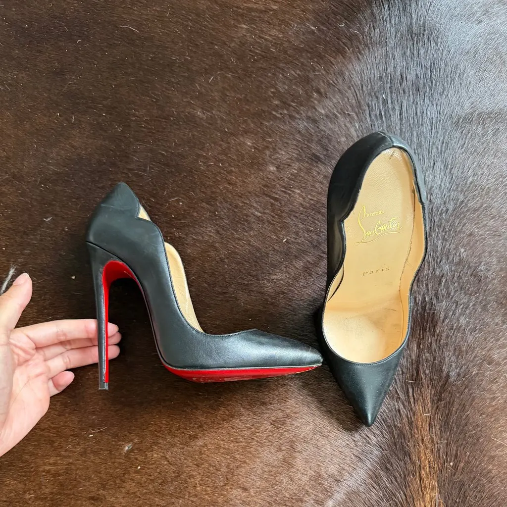 Christian Louboutin Hot chicks 130mm Black Leather Very good - Back View