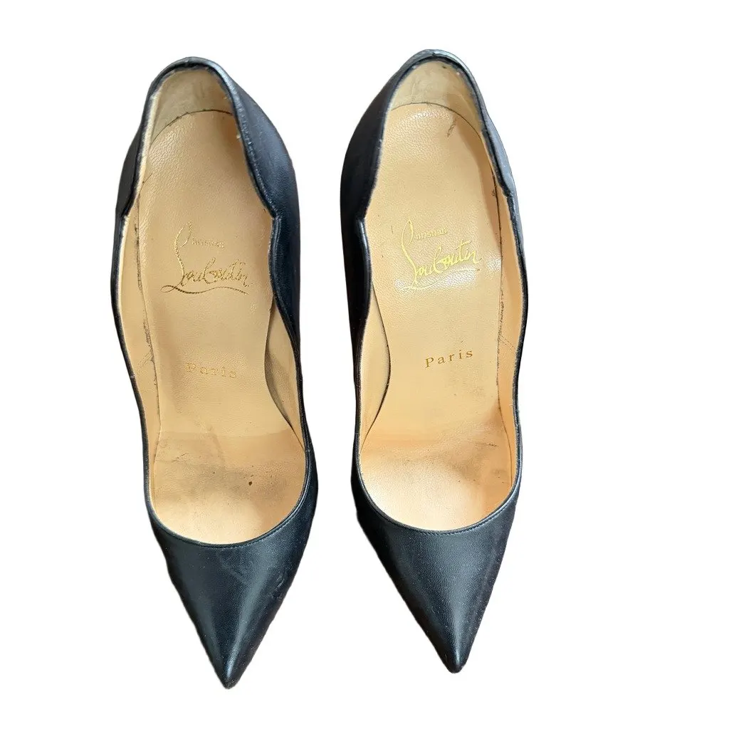 Christian Louboutin Hot chicks 130mm Black Leather Very good - Front View