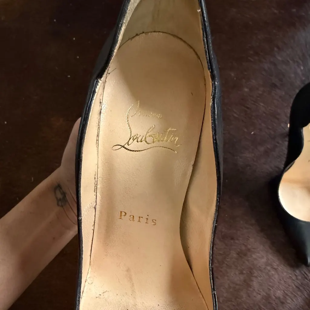 Christian Louboutin Hot chicks 130mm Black Leather Very good - Model View