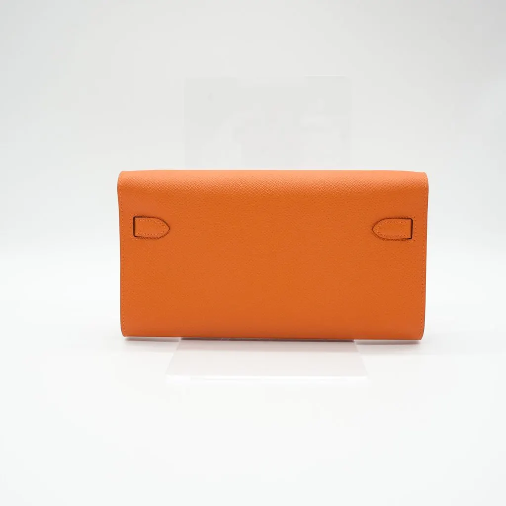 Hermès Kelly to go Epsom Orange Leather Very good - Back View