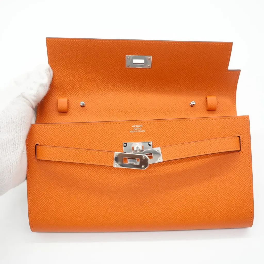 Hermès Kelly to go Epsom Orange Leather Very good - Box View