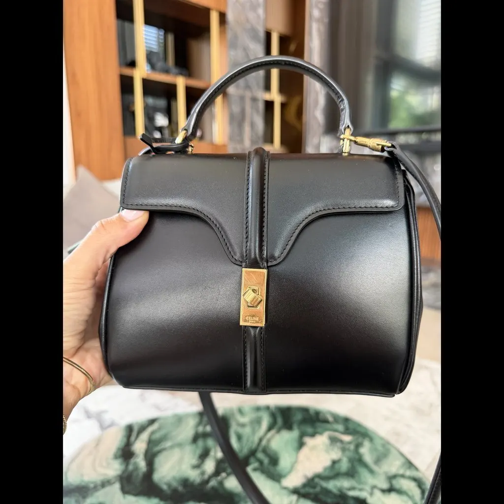 Celine Small 16 Bag Black Leather Very good - Model View