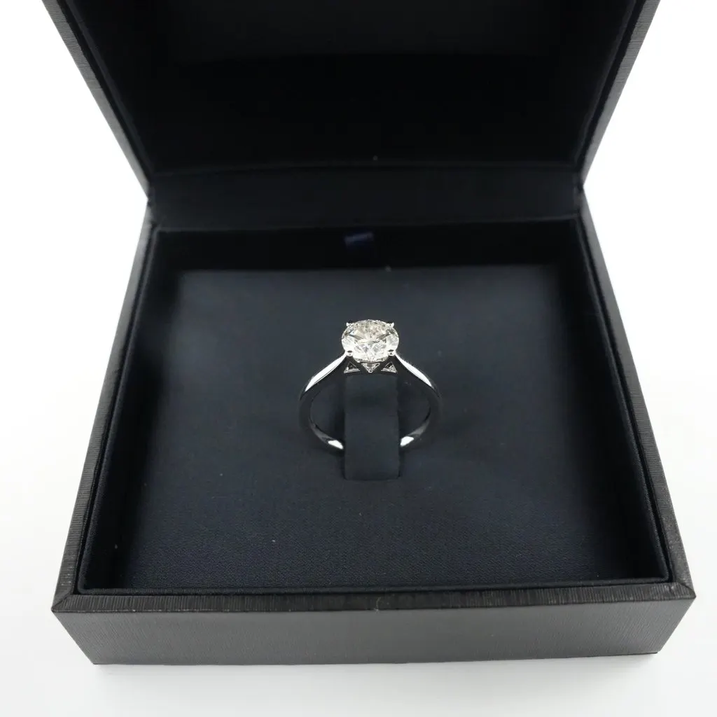 Unsigned Dusoul Solitaire Diamond Ring 18K WG D 1.63ct  3.8g White White Gold Very good - Back View