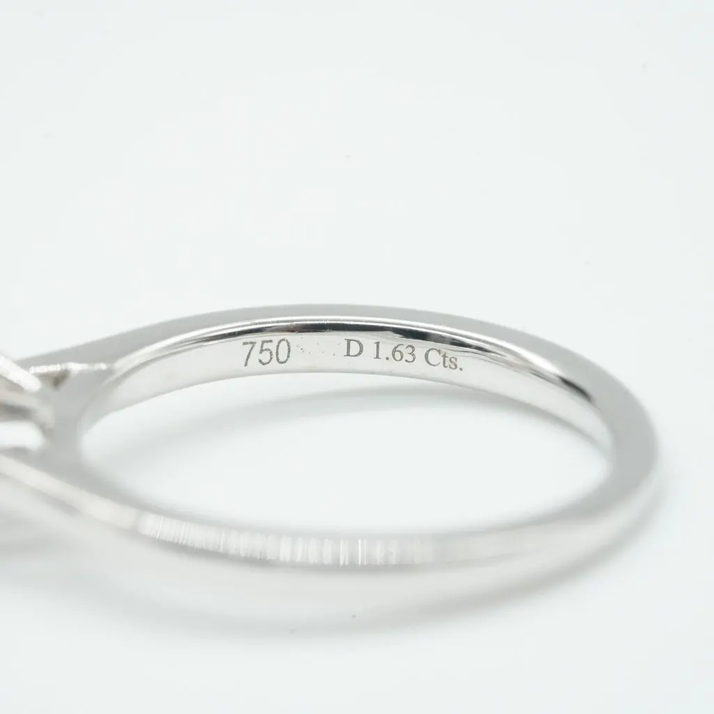 Unsigned Dusoul Solitaire Diamond Ring 18K WG D 1.63ct  3.8g White White Gold Very good - Model View