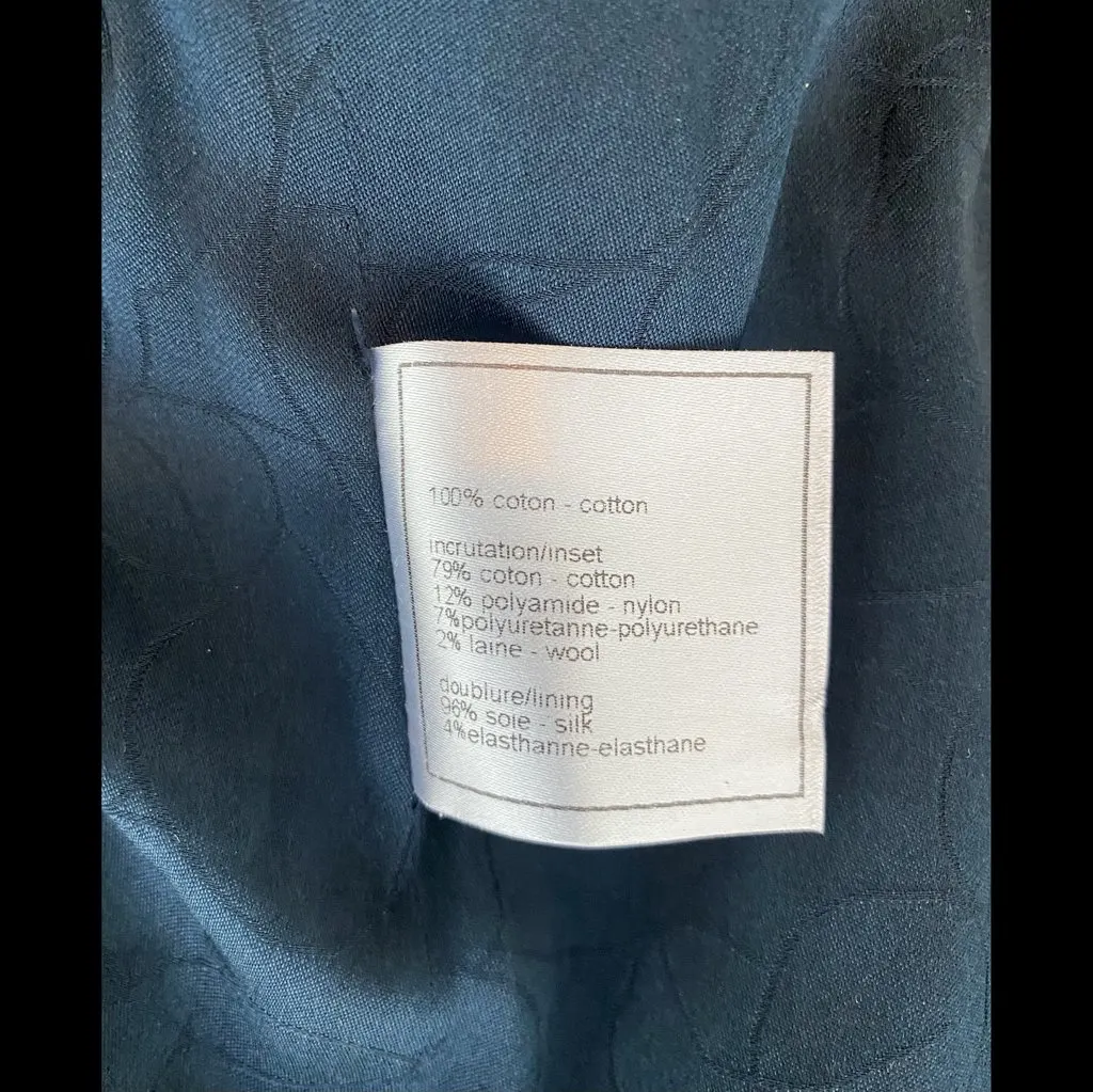 Chanel Twill Trim Denim Jacket Blue Denim Very good - Model View