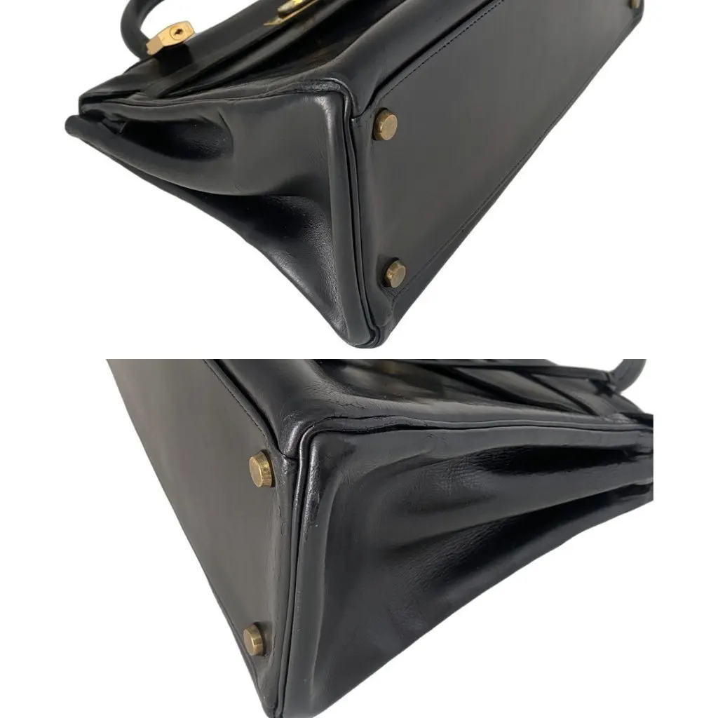 Hermès Kelly 32 Black Box Black Leather Fair - Inside View