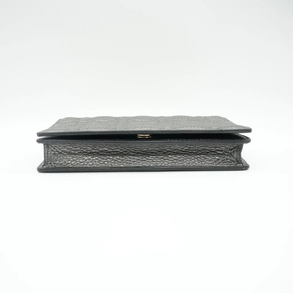 Dior Lady Dior Wallet on Chain, Metallic Lambskin Metallic Leather Good - Inside View