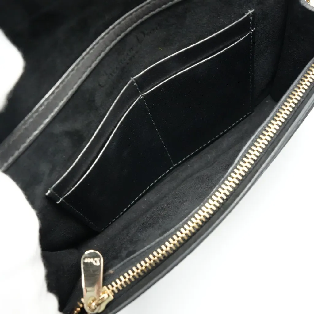 Dior Lady Dior Wallet on Chain, Metallic Lambskin Metallic Leather Good - Model View