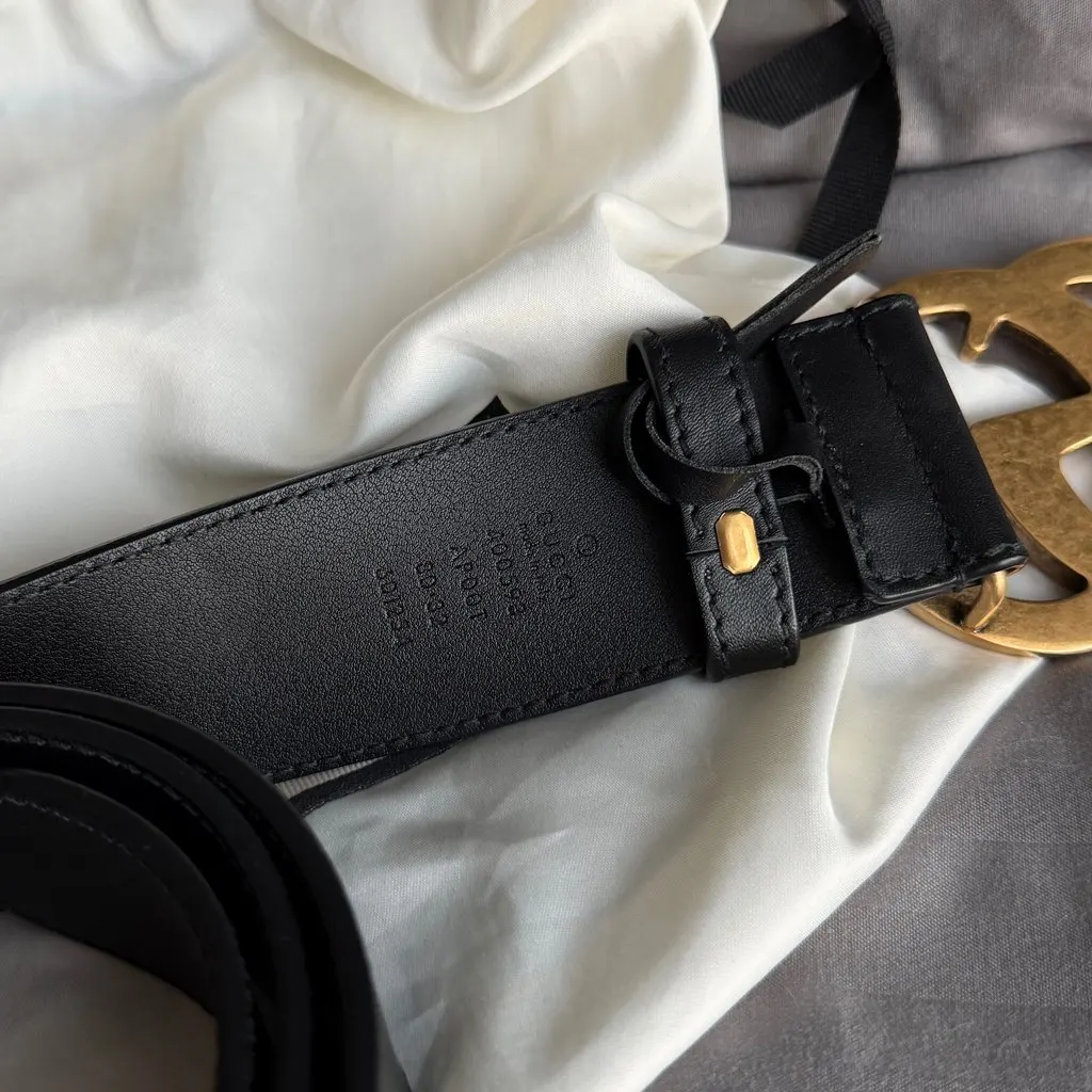 Gucci GG marmot Black Leather Very good - Back View