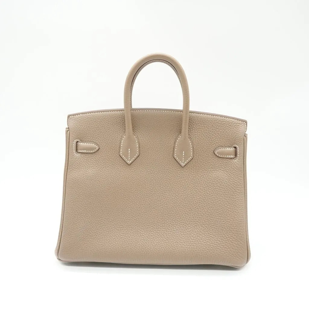 Hermès Birkin 25 Etoupe Togo Leather Gold Hardware Stamp U (2022) Ecru Leather Good - Back View