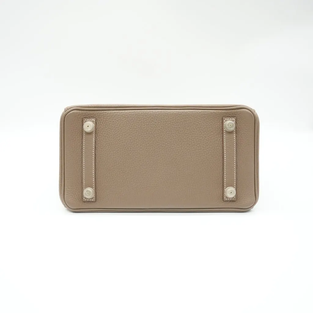 Hermès Birkin 25 Etoupe Togo Leather Gold Hardware Stamp U (2022) Ecru Leather Good - Inside View