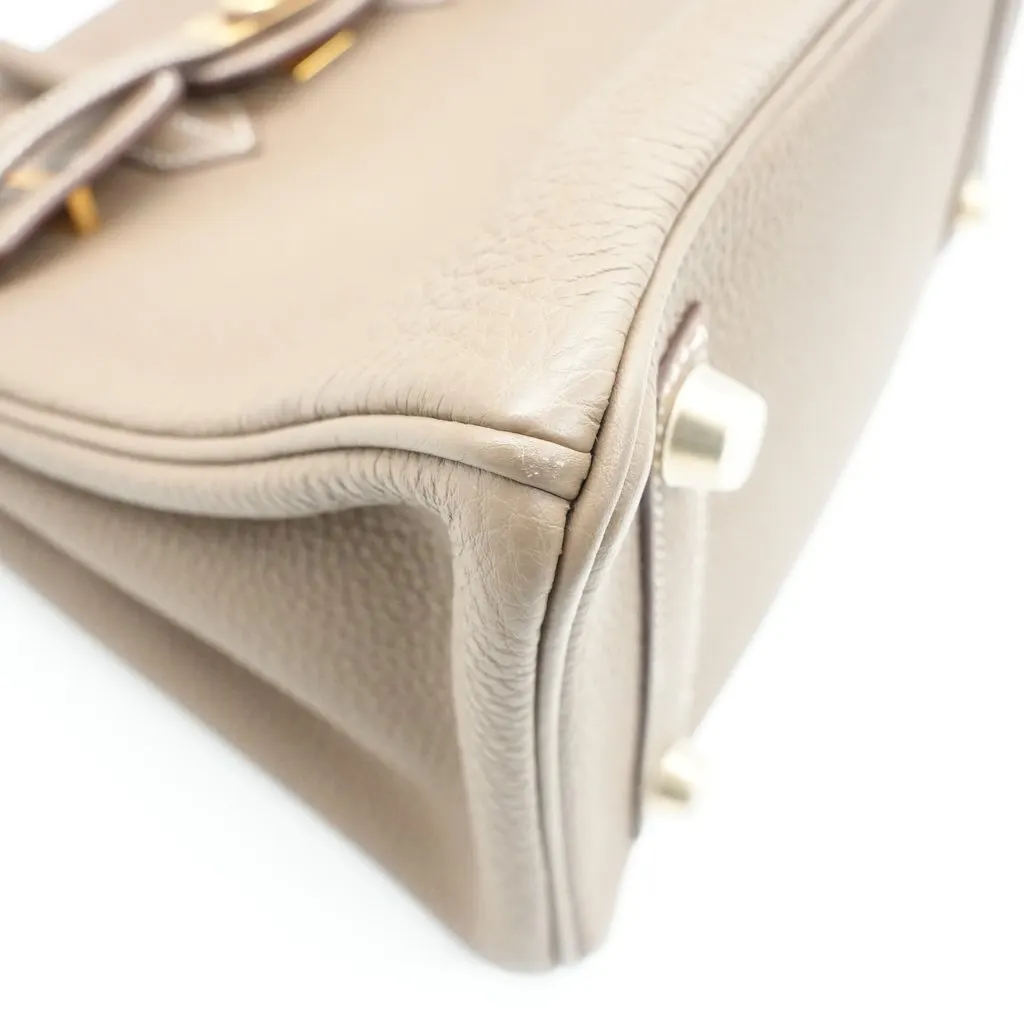 Hermès Birkin 25 Etoupe Togo Leather Gold Hardware Stamp U (2022) Ecru Leather Good - Box View