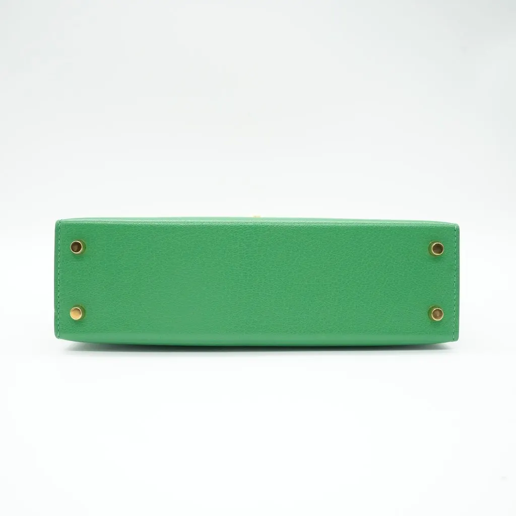 Hermès Mini Kelly II Handbag Bambou Chevre Leather Stamp:G(2026) Green Leather Very good - Inside View