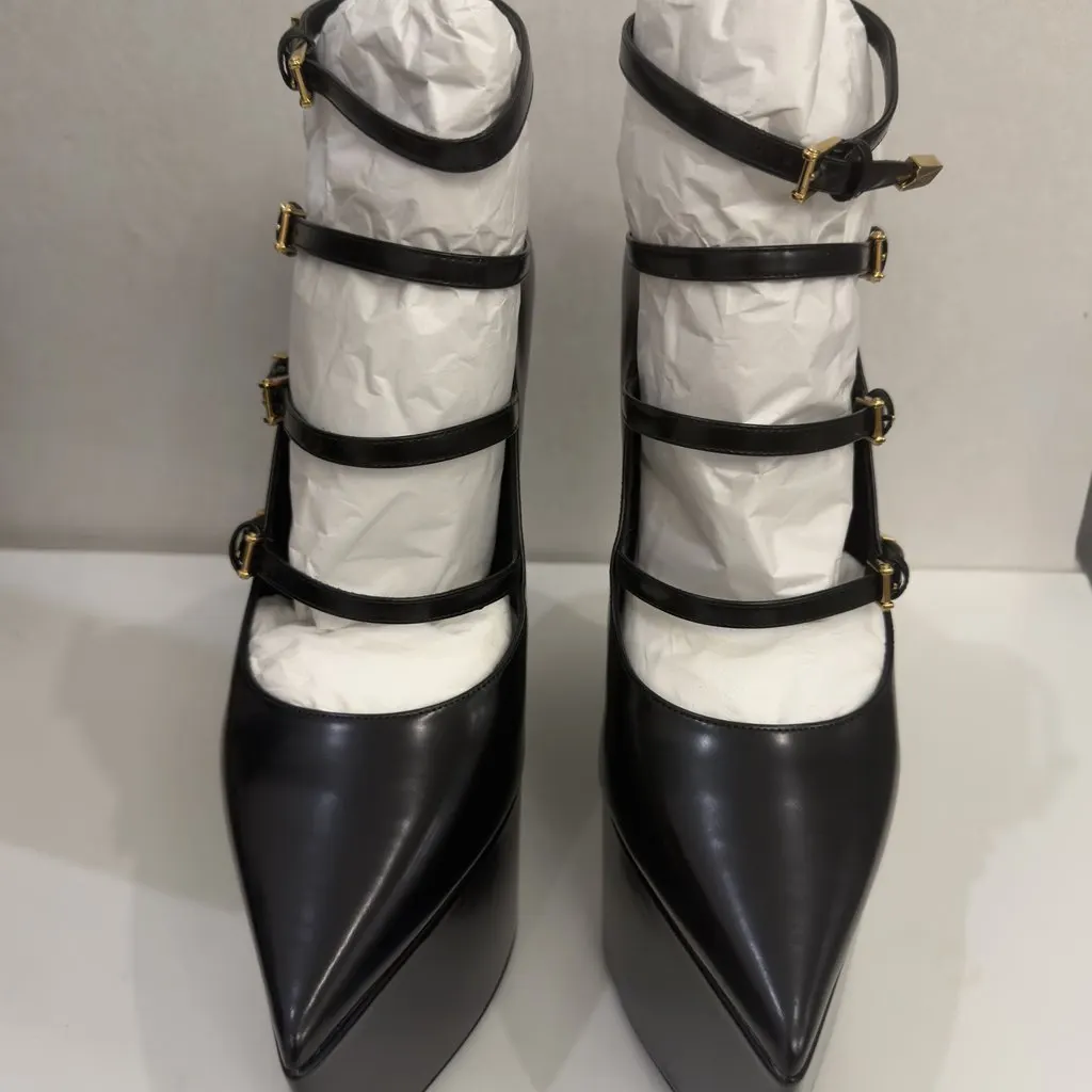 Versace Tempest calf-leather platform pumps Black Leather Never worn, with tag - Inside View