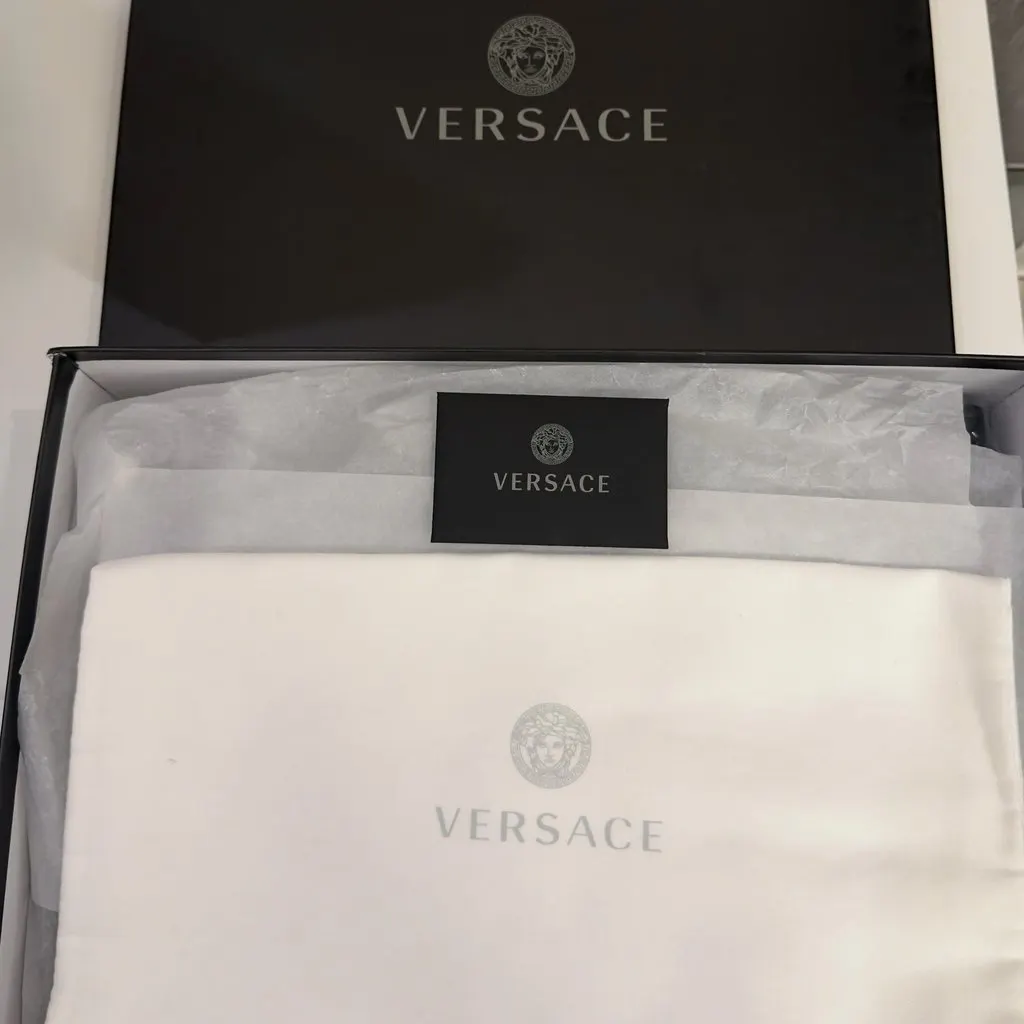 Versace Tempest calf-leather platform pumps Black Leather Never worn, with tag - Model View