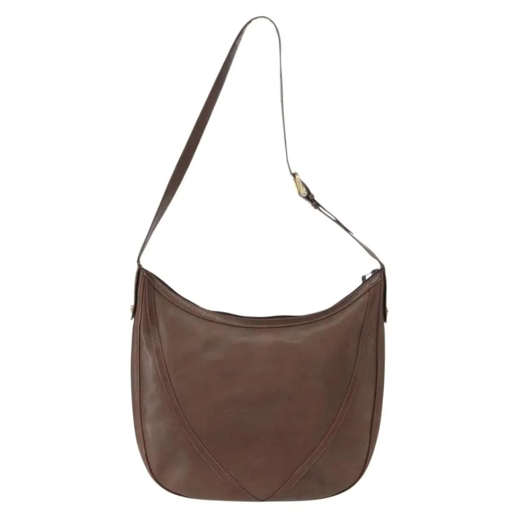 Gucci Brown Leather Shoulder Bag Brown Leather Good - Back View