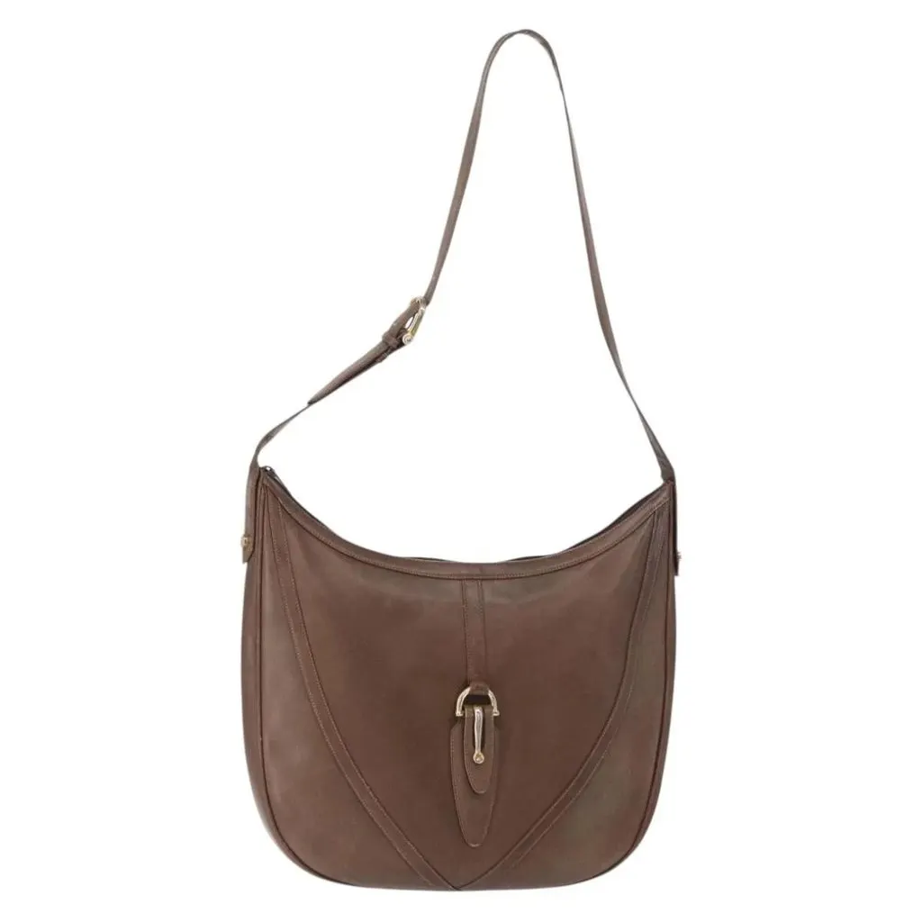 Gucci Brown Leather Shoulder Bag Brown Leather Good - Front View
