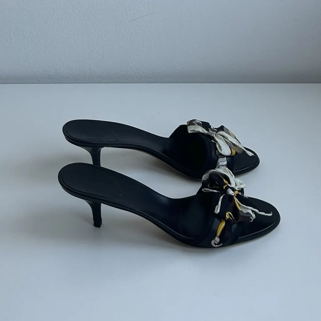 Gucci Gucci Bandana Mules Black Leather Very good - Back View